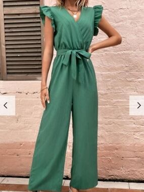 MSK Green Wide-Leg Jumpsuit